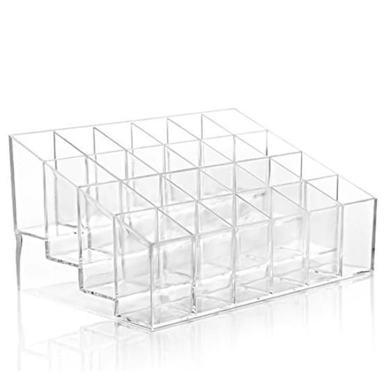 Clear Acrylic 24 Lipstick Holder Display Stand Cosmetic Organizer Makeup Case