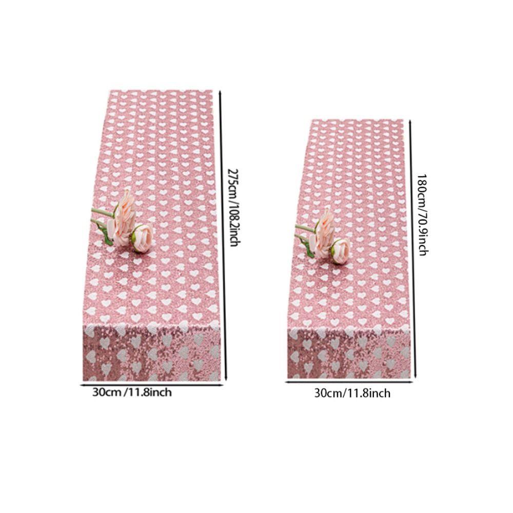 Love Heart Sequined Mesh Table Runner Romantic Table Flag Glitter Table Linens  Holiday Event
