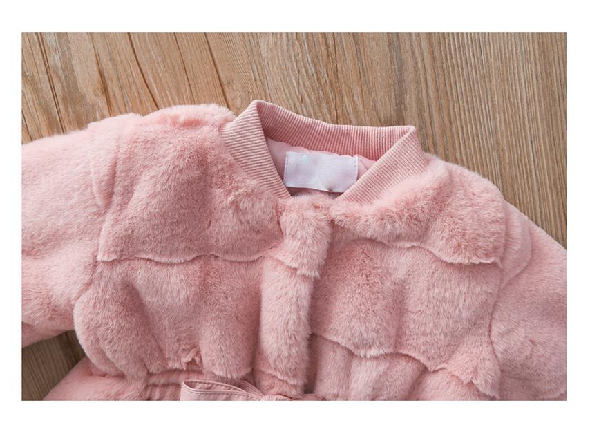 3510 Mädchen Flauschiger Wintermantel: Pullover aus Kunstfell im koreanischen Stil für Kleinkinder