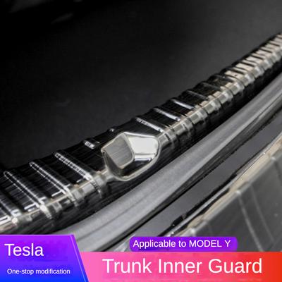 Car Trunk Door Sill Strips Auto Carbon Fiber Rear Bumper Protection Sticker For Tesla Model Y Auto