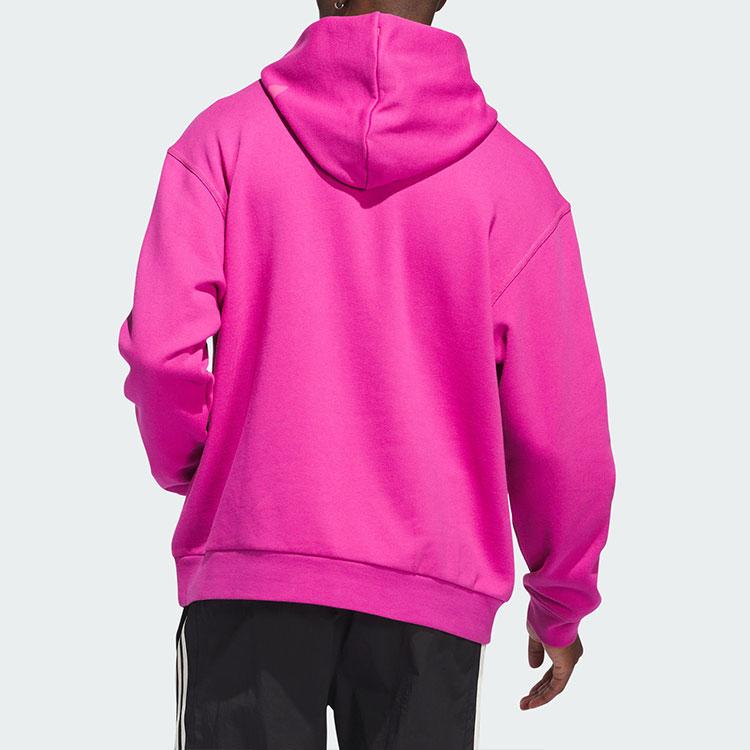 Adidas Толстовка с капюшоном и заниженными плечами с буквенным принтом, унисекс, ярко-фиолетово-красная IT4986