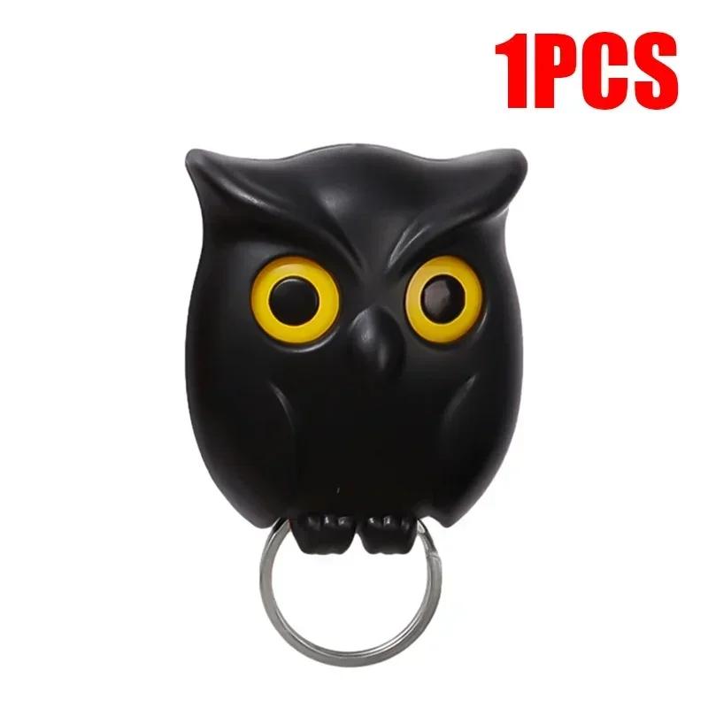 1/3PCS Magnetic Owl Key Holders Self Adhesive Magnets Hold Keychain Key Hanger Hooks Will Open Eyes Home Wall Decorative Hooks