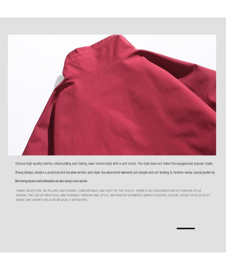 Reversible Stand Collar Unisex Jacket, 2025 Spring/Autumn, American Plus Size, Loose Fit, Casual Windproof Design.