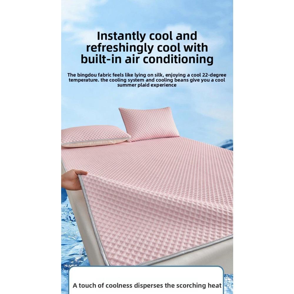 Ice Silk Cooling Mat, Bean Dot Breathable Summer Bed Sheet Style Cooling Mattress for Dorm Home