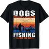 Old Man Fishing Dad Dogs T-Shirt