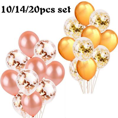 10/14/20pcs Rose  Party Confetti Sequin Balloon Accessories Heart Ballons Wedding Ballons Decorat