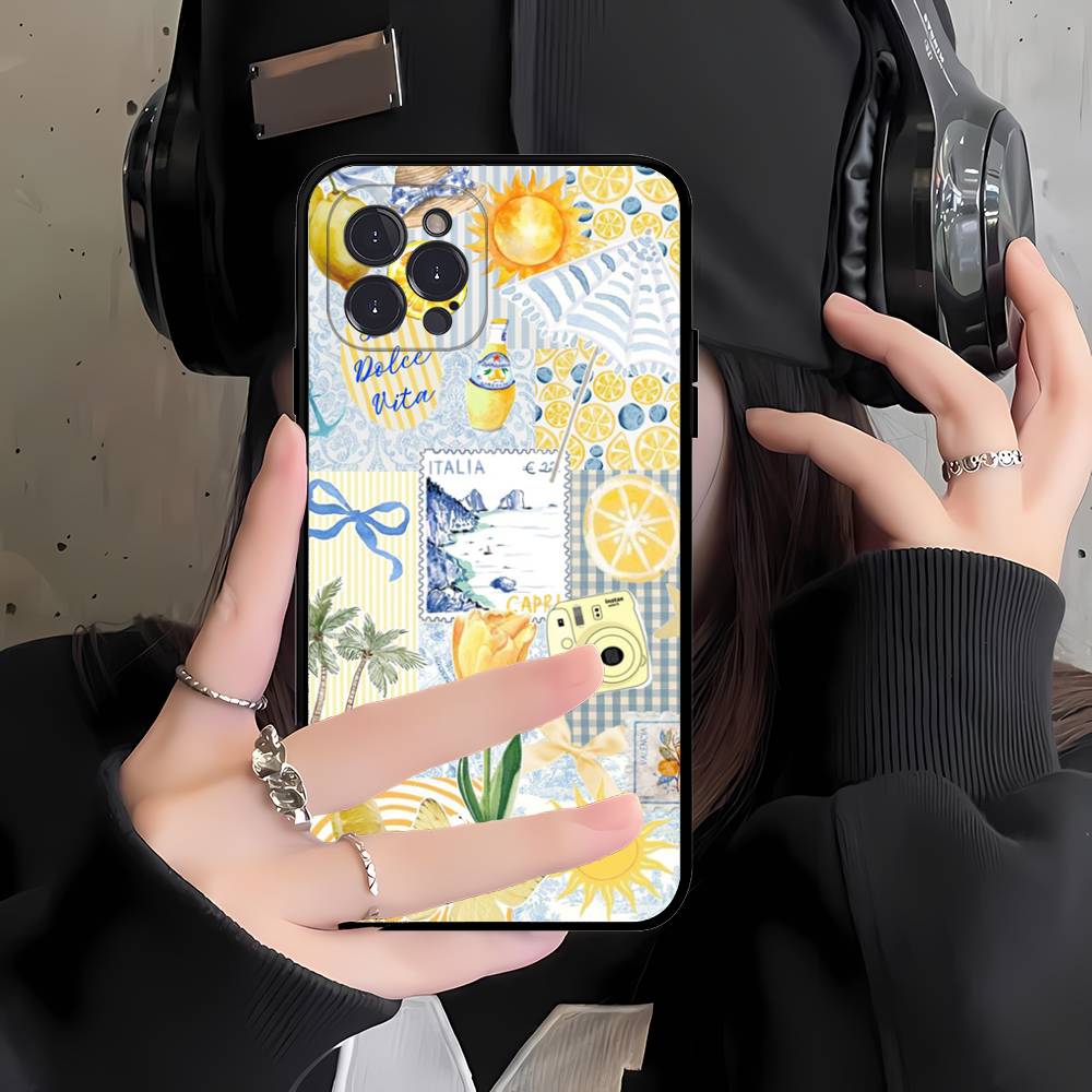 

Simple Fresh Lemon Style Phone Case For IPhone 17 16 15 14 11 12 13 Pro Max Plus Mini Soft Back Cover iPhone 13 pro
