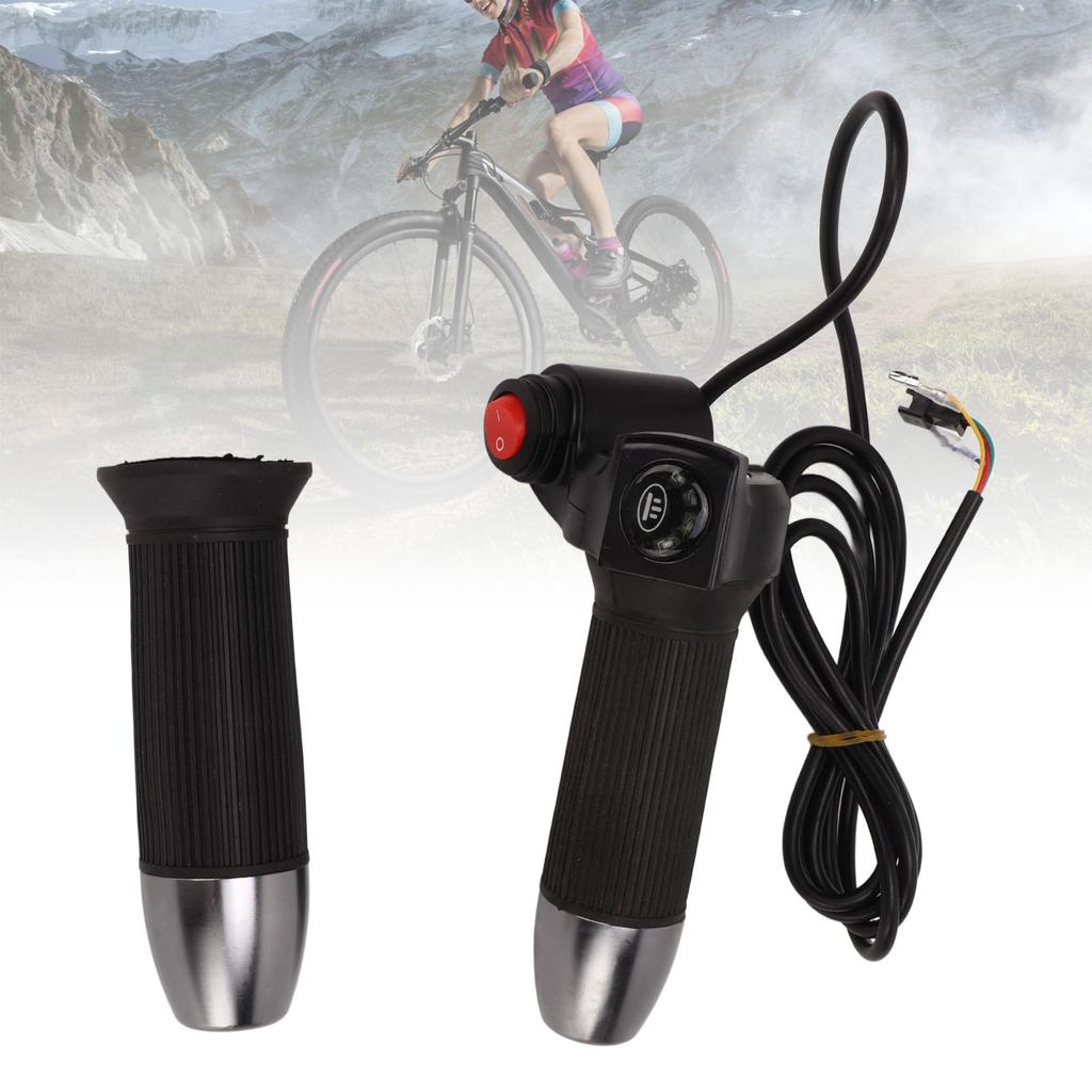 1 Paar Elektrofahrrad Gasgriff Universal 48V 5 Farben Kabel Roller Geschwindigkeitsregelung Lenker mit Leistungsanzeige