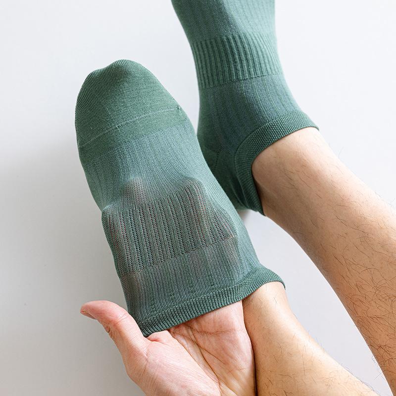 Men's Socks, Short Socks, Summer Thin Anti-odor Socks, Men's Sports Boat Socks, Solid Color Low-top Men's Socks