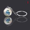 Animal Keychain Tiger Wolf Double Side Glass Ball Key Chain Key Ring KeyChain