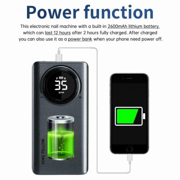 30000RPM Tragbare Wiederaufladbare Elektrische Nagel Bohrer Bits Maniküre Maschine Stift Pediküre 6 Bits Bohrer Mühle Cutter Maschine Nagel Kit