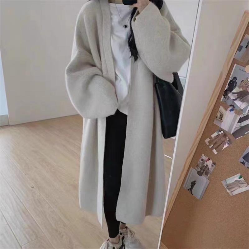 Fall and Winter Women's Sweater Premium Sense Long Sweater Loose Design Niche Lazy Windbreaker Cardigan Jacket Tops