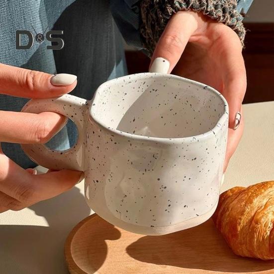Keramisk kaffekrus 280 ml Unik uregelmessig varmebestandig allsidig drikkebeholder Slitebestandig latte te melkelskerkrus for hjemmekontorbar