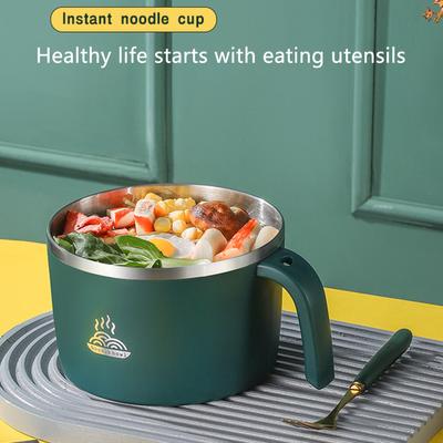 900ml Instant Noodles Bowl Stainless Steel Instant Noodles Bowl 900ml Noodles Bowl with Lid for Student Dormitory Office Worker