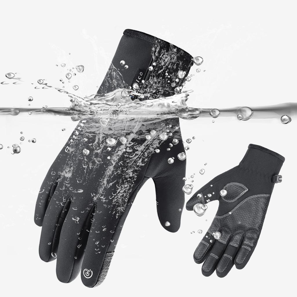 Outdoor Winter Cycling Skiing Gloves Black Waterproof Warm Touchscreen Anti-Slip Mountaineering Motorcycle Ski Gloves