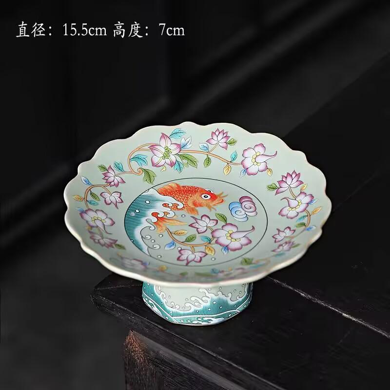 

Китайский сине-белый фарфор, фруктовая тарелка на высокой ножке, тарелка для закусок на журнальный столик, изысканная тарелка для фруктов на высокой ножке, тарелка для закусок из сушеных фруктов