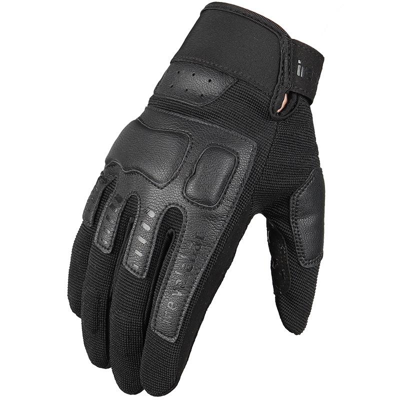 Riding shock absorption and wear resistance protection anti-drop and non-slip five-finger touch screen adult gloves