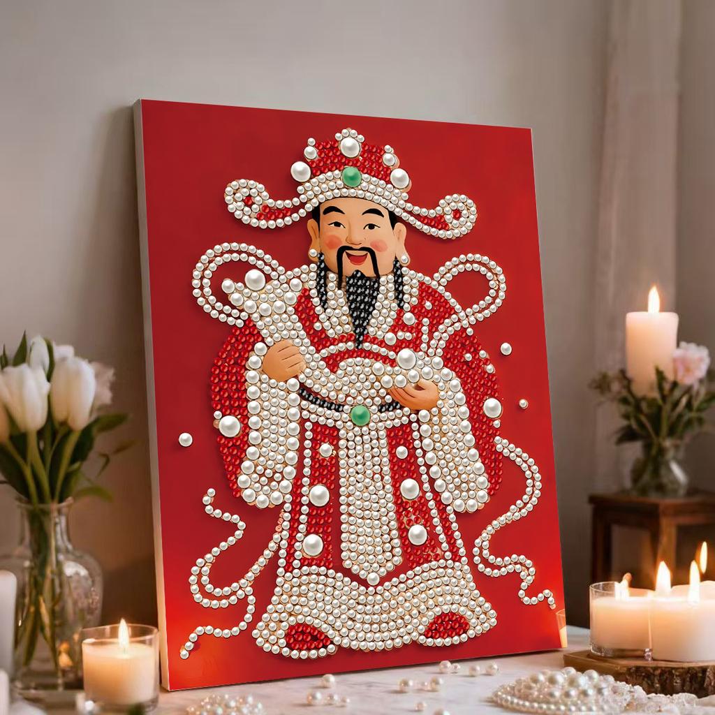 Year of The Horse Pearl Painting DIY God of Wealth Self-adhesive Handmade Sunflower Diamond Painting Wedding Decoration Painting for Friends