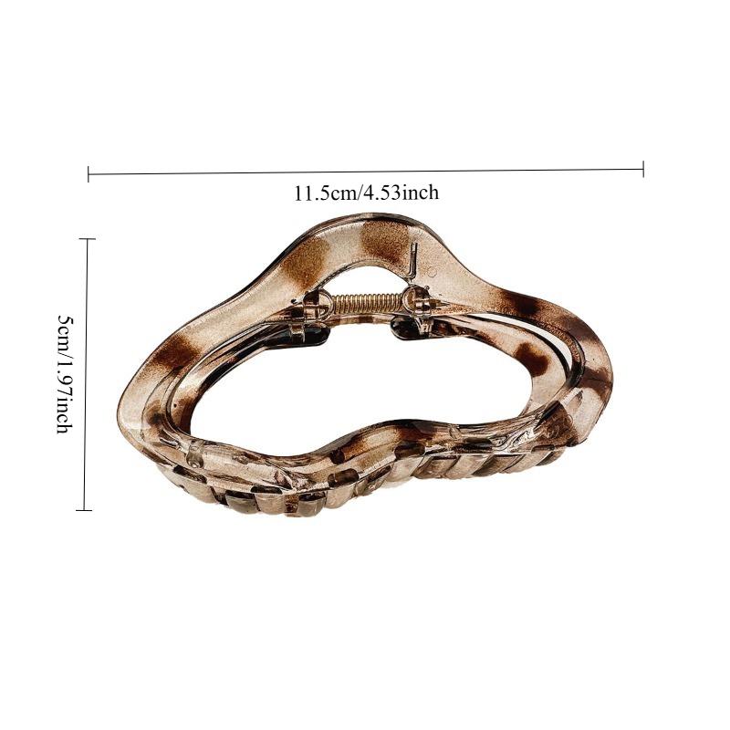 1Pc Leopard Print Textured Acrylic Clip,versatile for Daily Use,coffee Exploration,workplace,retro Lazy Wide Version Hair Clip