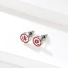 New China-Chic New Product Chinese Style Chess Titanium Steel Ear Studs Black General Red Handsome Chess