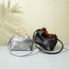 2025 Modern Chinese Cowhide Bento Crossbody & Shoulder Bucket Bag - Silver