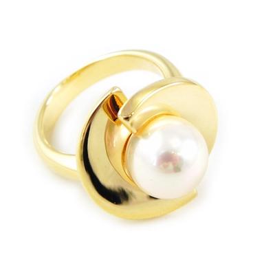 White 'Dana' Gold Plated Ring