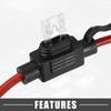 A ABSOPRO Fuse Holder 25A Mini Style Fuse 12 AWG Fuse Holder Waterproof