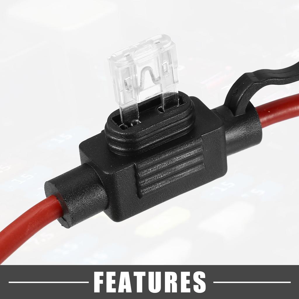 A ABSOPRO Fuse Holder 25A Mini Style Fuse 12 AWG Fuse Holder Waterproof