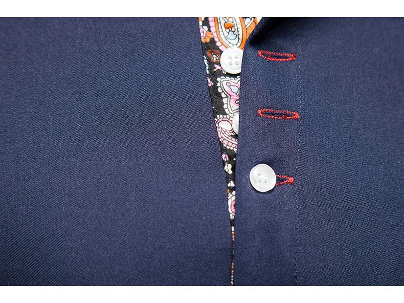 2022 Herren Europäischer & Amerikanischer Stil Slim Fit Langarm Colorblock Hemd