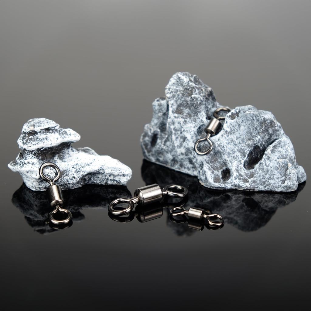 Piscorush Rolling Swivel Stainless Steel Fishing Tackle Snap Ocean Snap Pack of Set, Swivels, Swivels, 14#-12/0 (3/0, 95kg, 100)