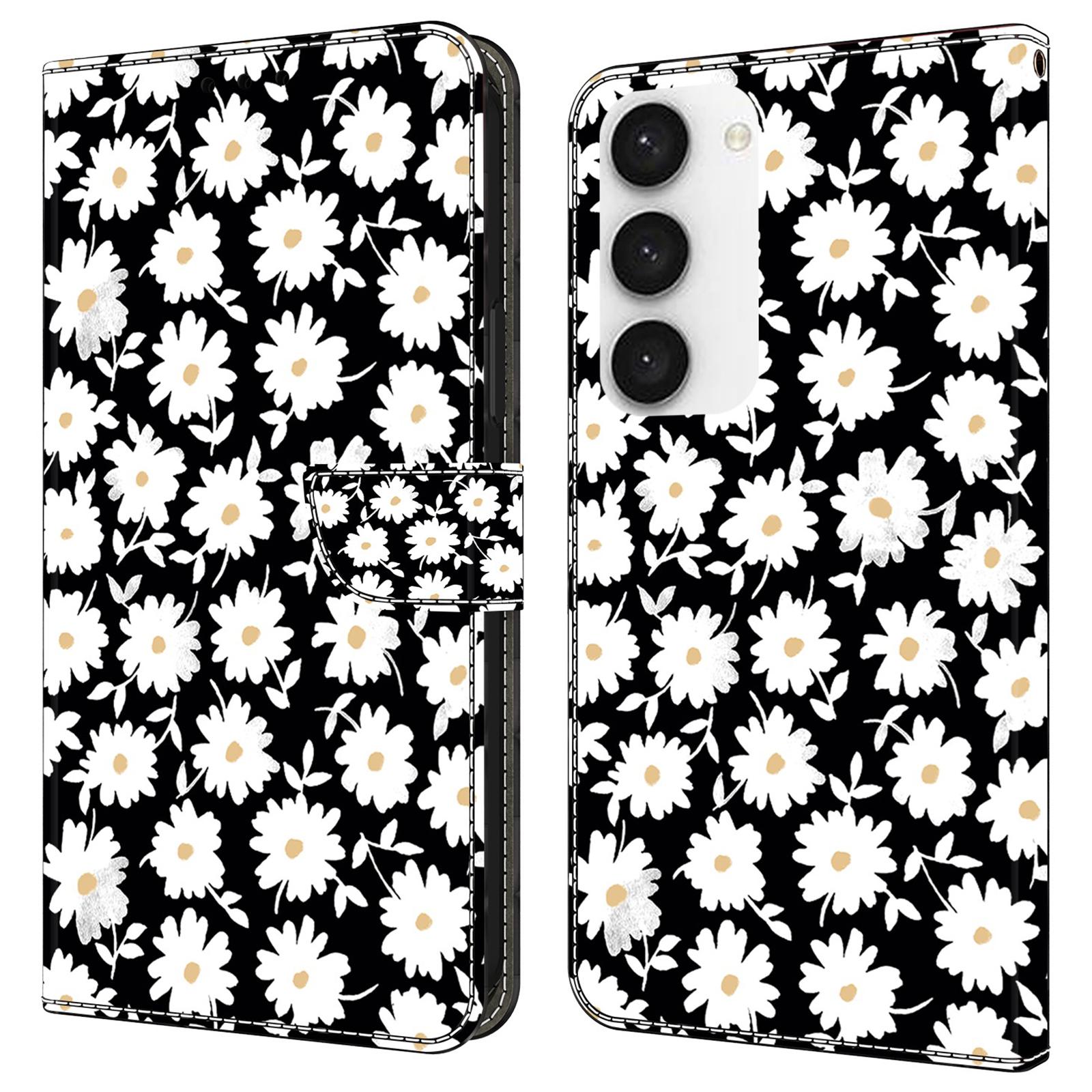 

For Samsung Galaxy S24+ Case Shockproof PU Leather 3D Pattern Phone Wallet Cover Floral
