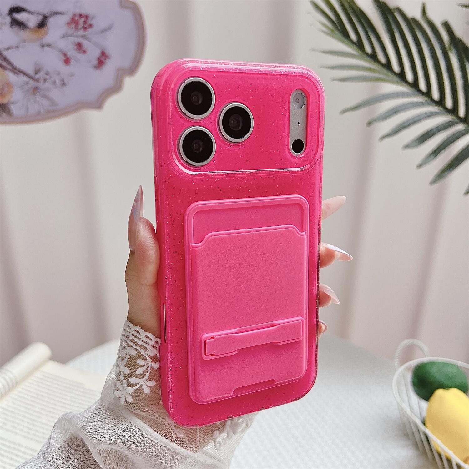

Card Bag Slot Holder Wallet Phone Case For iPhone 17 16 E 15 14 Plus 13 12 11 Pro X XS Max XR Shockproof Glitter Soft TPU Cover iPhone 13 Pro розы красного