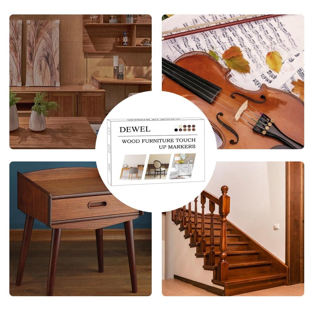 DEWEL Floor Repair 10 Colors for Repairing Screw Holes and Conceals and Includes Spatula Crayons, Furniture, Scratches, Cracks, Nails, More,