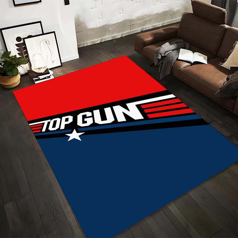 

Top Gun Theme Rug with Red and Blue Color Pattern for Room Decor Suitable for use as an anti-slip for living room bedroom sofas 40x60cm( 15x23in )