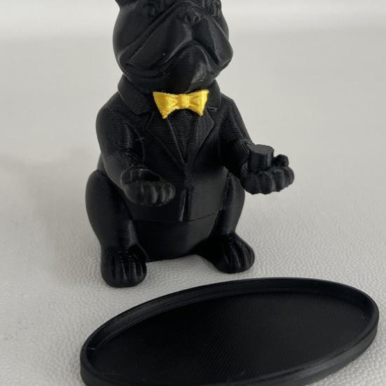 Französische Bulldogge Statue Tablett Organizer für Schlüssel Süßigkeiten Schmuck Ohrringe Moderne Kunst Esstisch Deko für Eingangsbereich Couchtisch Büro Schreibtisch