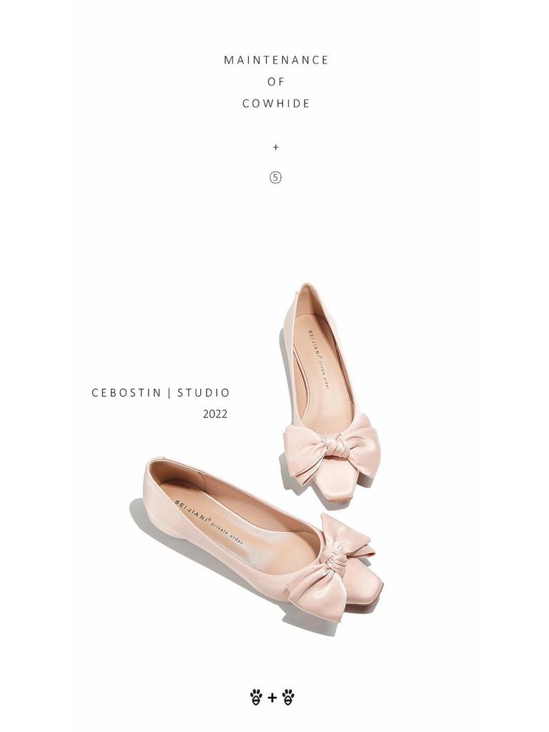 BEIJIANI Satin Mary Jane Flats mit eckiger Zehenpartie und Schleife mit klobigem Absatz für Damen - Frühjahrskollektion