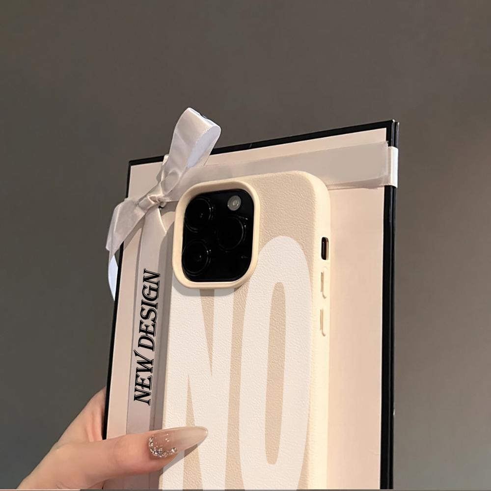 Yes & No Couple Design Case For iPhone 17 Air 16 15 14 13 12 11 Pro Max Plus X Litchi Texture Soft Shockproof Protective Cover