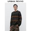 UR Men's Retro Color Block Jacquard Crew Neck Sweater