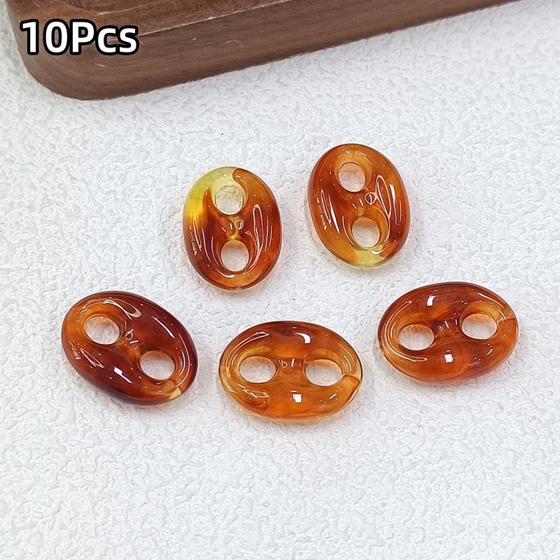 10Pcs 24X17Mm Colorful Acrylic Geometric Beads Diy Necklace Bracelet Garment Bag Accessory Clasp Material