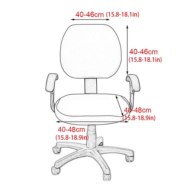 Two-Piece Computer Chair Cover Washable Executive Chair Cover For Computer Stretchable Seat Covers Computers Chairs
