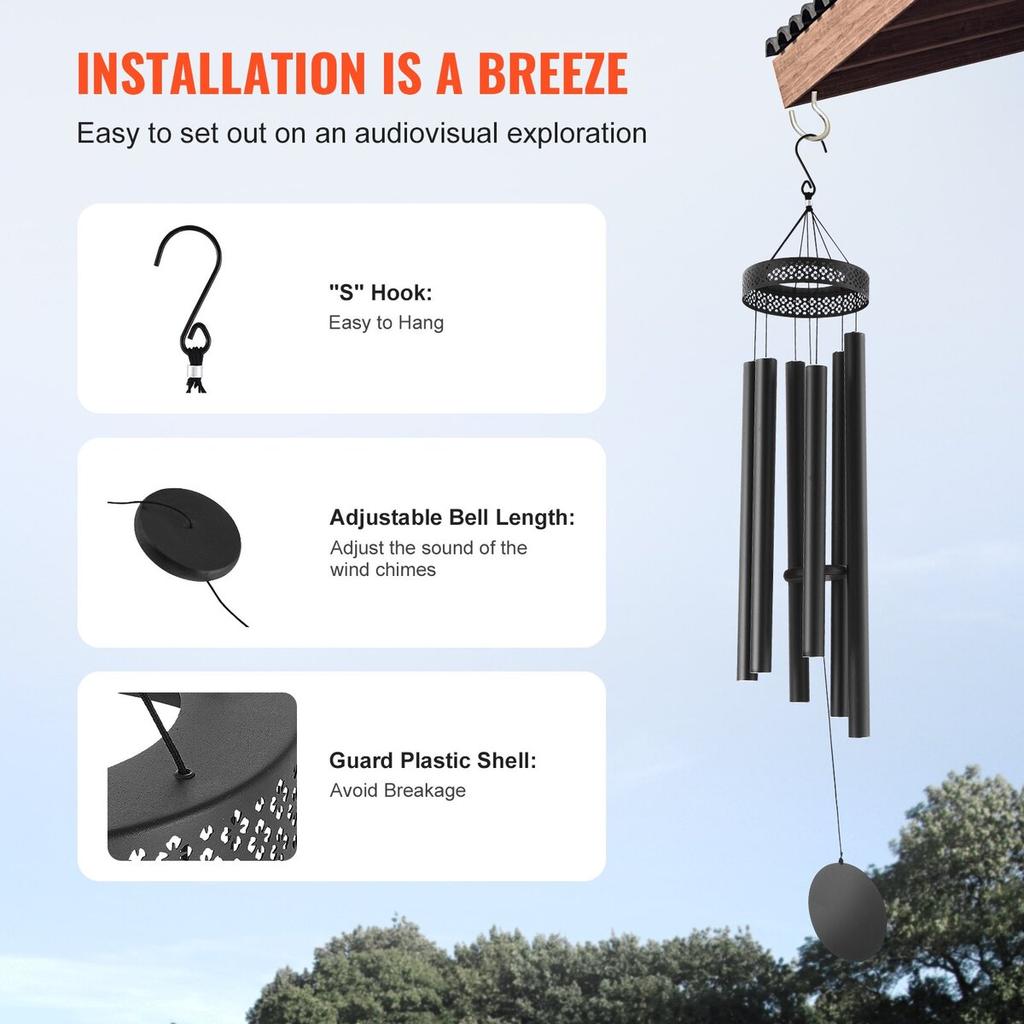 Wind Chimes for Outside 1473 mm Aluminum Memorial Deep Tone Wind Chimes