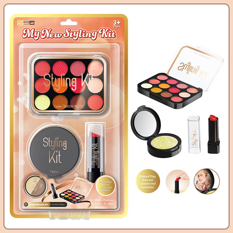 

Игровой набор детской косметики для девочки, игрушка для красоты, имитация, не настоящая косметика, палетка теней для век, губная помада, аппликатор, детская игрушка