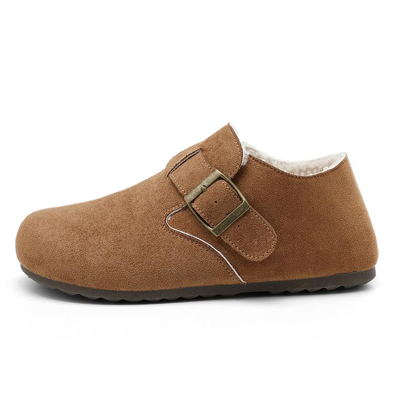 Flat Bottom Women's Velvet Warm One Pedal Wool Cotton Shoes New Autumn and Winter Beanie Shoes