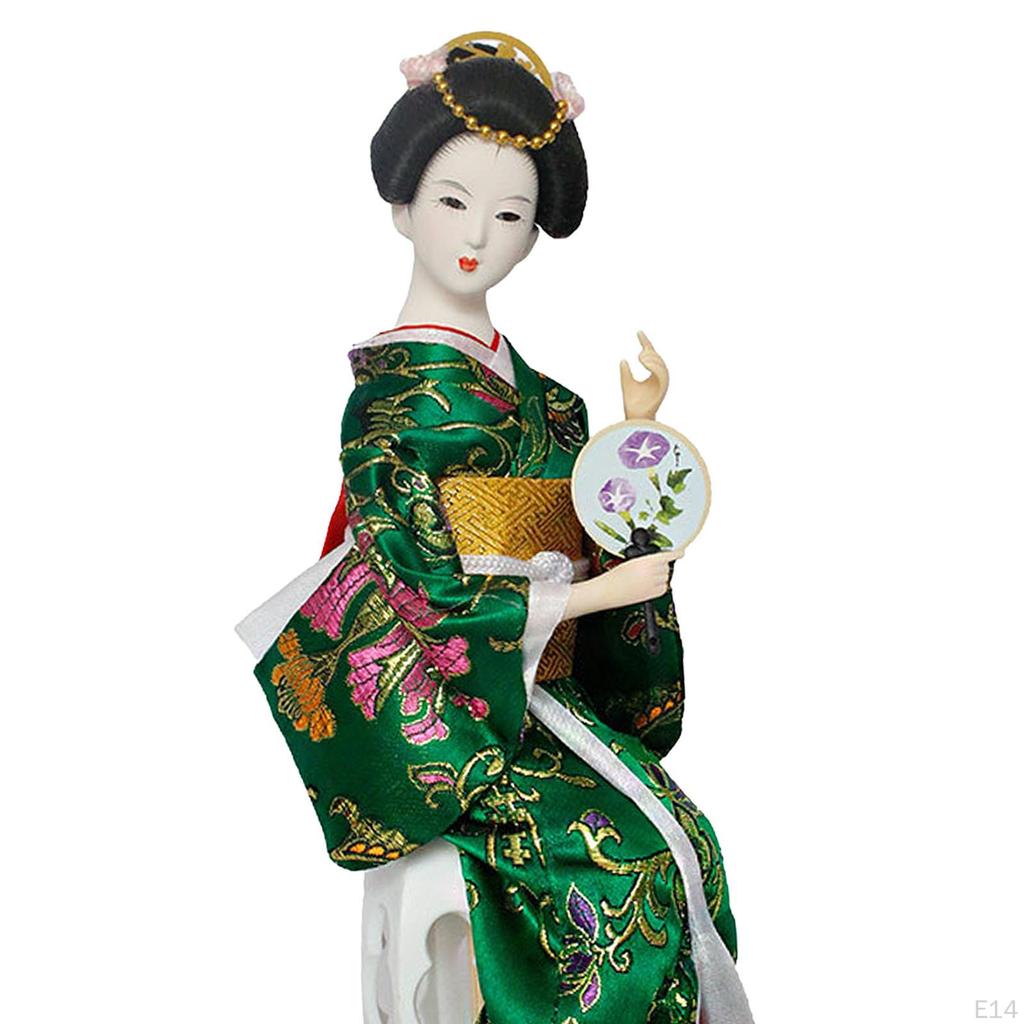 Ethnische japanische Geisha-Puppen, Kimono, 30,5 cm, Dekor, Ornament, Mädchen-Statue, Skulptur für Tisch