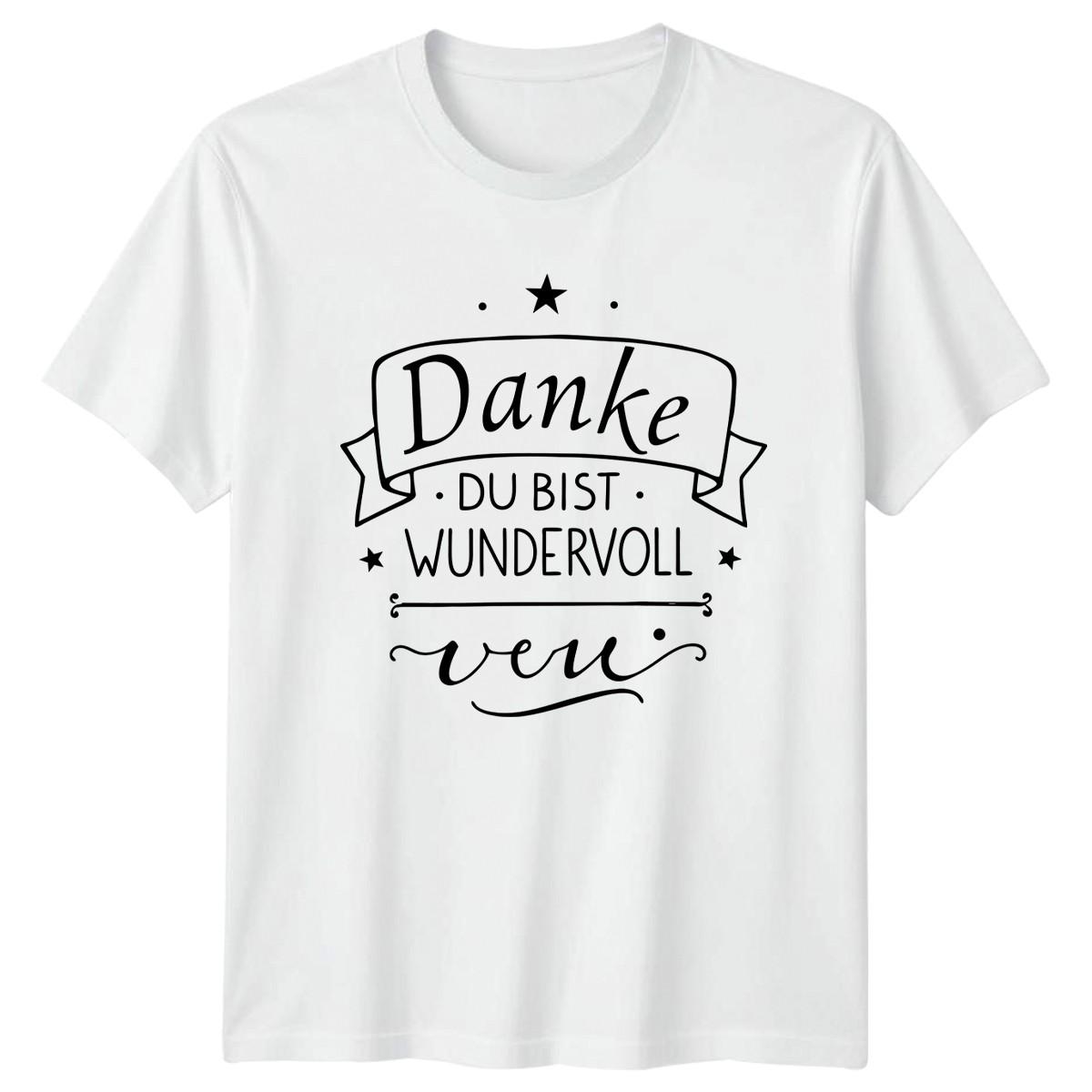 Danke Du Bist Wundervoll T-Shirt German Quote Appreciation Gift For Him And Her XXXXL