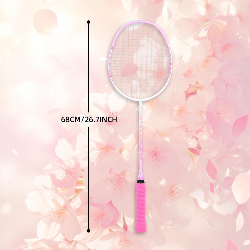 Blossom Rain Women's Composite Carbon Fiber Badminton Racket Ultra-Light 26lbs Pre-Strung, Macaron Pastel Colors , Free Bag