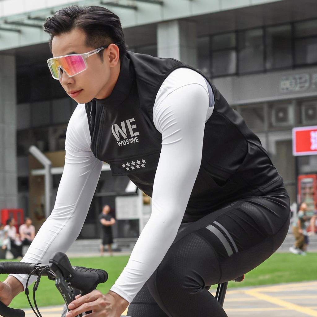 WOSAWE Winter Unisex Motorcycle Road Cycling Hybrid Fleece Water-Resistant Sports Outdoor Riding Thermal Vest