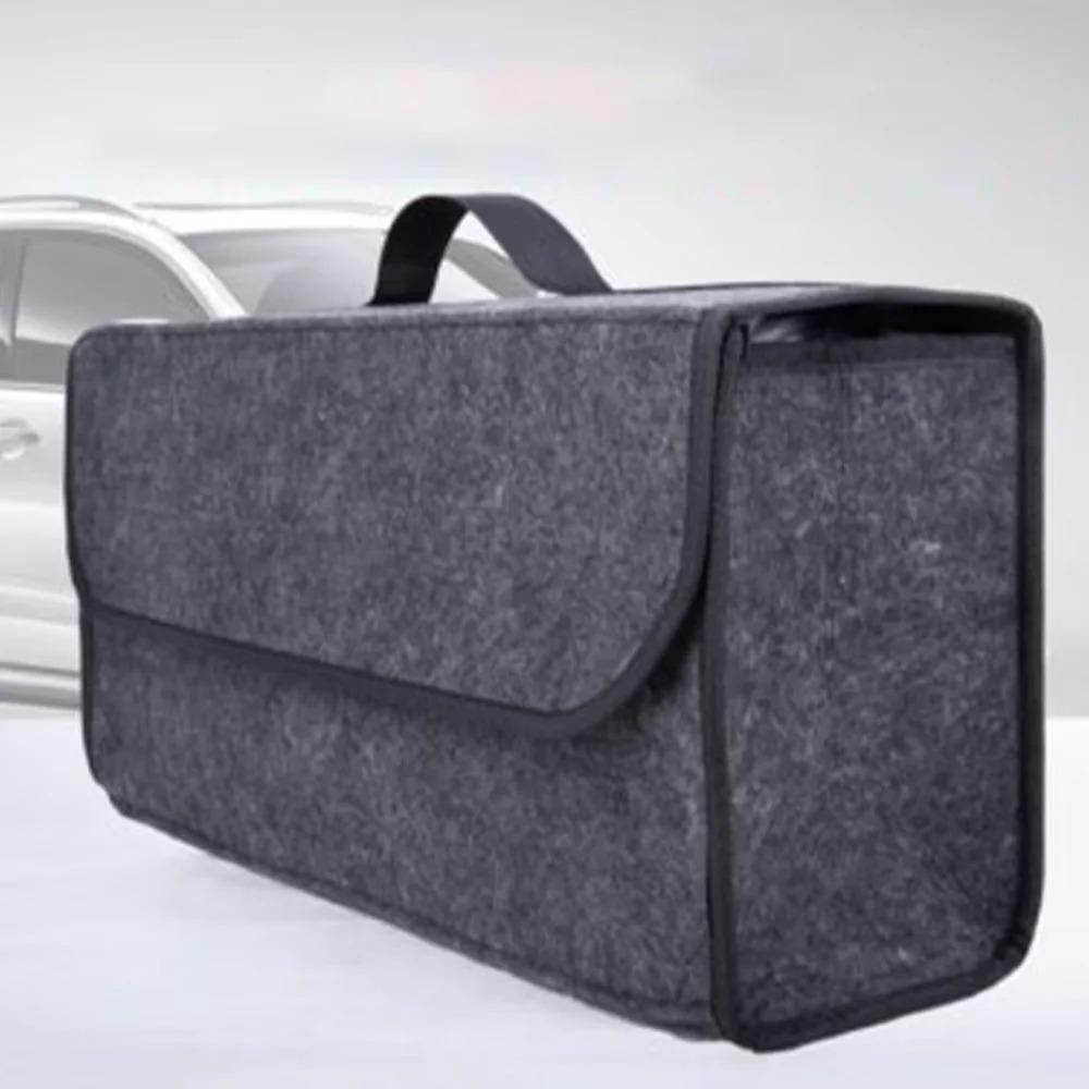 Large Anti-Slip Car Boot Storage Organizer - Soft Felt Trunk Organizer Box with Compartments for Auto Accessories