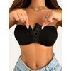 Trägerloser Bralette mit Frontverschluss Nahtloser Gepolsterter Push-Up-BH Unsichtbares Anti-Rutsch-Band für Hochzeits-Partykleid