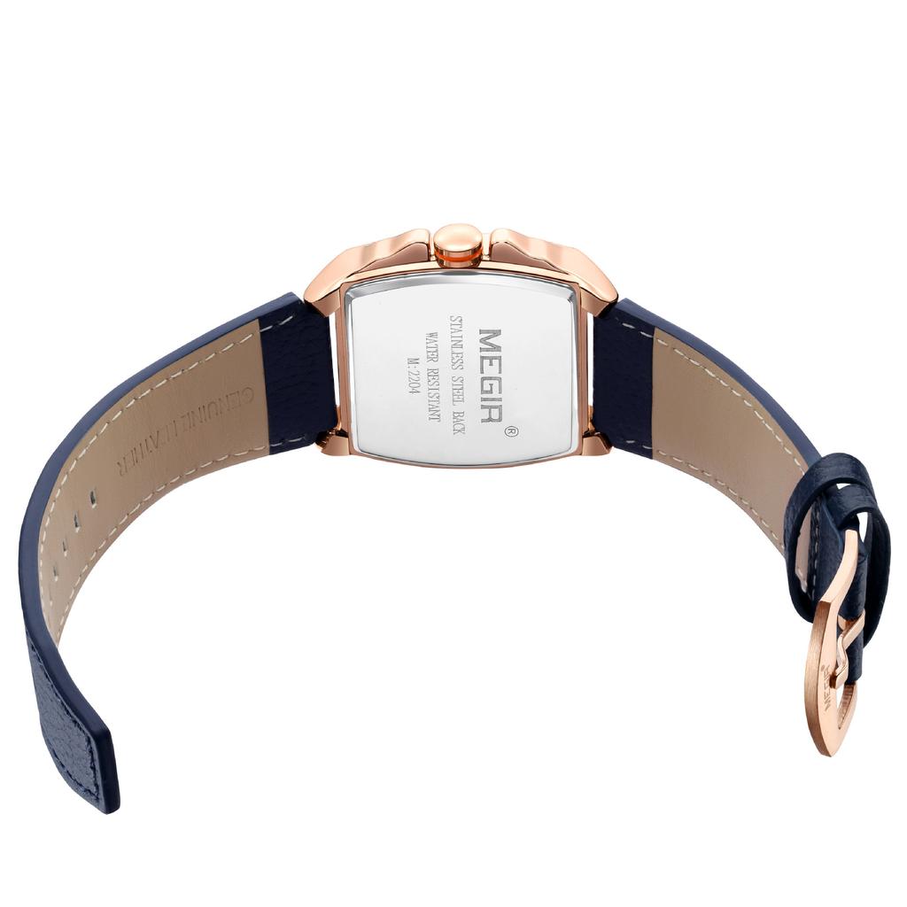 Men'S Watch, Stylish Square Waterproof Luminous Leather Sports Quartz Watch 2204
